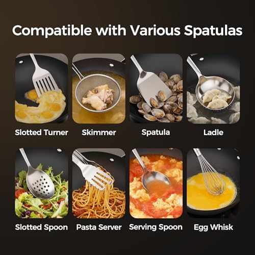 Sanho 12.6 Inch Carbon Steel Wok Pan, 5QT Woks & Stir-Fry Pans Nonstick with Lid, No Seasoning Required & 0 Coating, Compatible with All Cooktops & Utensils for Stir Fry, Pan-Fry, Steam, Camping