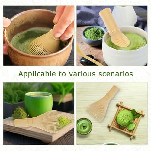 Matcha Whisk, Reusable Plastic Ceramic Matcha Whisk Easy to Clean Stirring Tool for Japanese Matcha Green Tea Ceremony (Yellow)