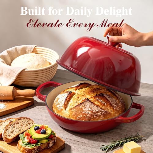 Umite Chef 6QT Enameled Dutch Oven for Sourdough Starter Kit