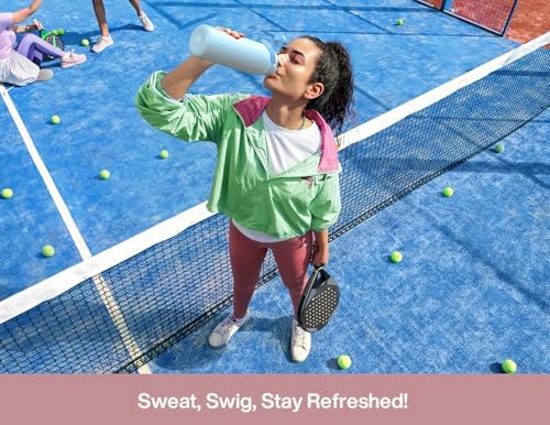 POWCAN 32 oz Insulated Water Bottle with 2-in-1 Straw and Spout Lid, Keep Cold 24H, Leak-Proof, BPA-Free, Double Wall Stainless Steel Water Bottle for Sports, Gym, Travel, and School (Dried Rose)