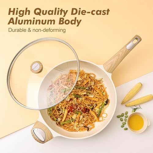 SENSARTE Ceramic Cookware Sets, Pots and Pans Set Nonstick, 20-Piece Induction Cookware, Non-toxic Healthy Non Stick Kitchen Cooking Set with Stay-Cool Handles, PFAS PTFE PFOA PFOS Free