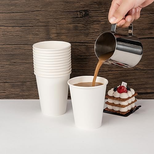 METAPRINT 300 Pack 12 oz Disposable Paper Coffee Cups, White
