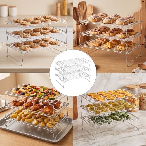 Homikit 2 Tiers Stainless Steel Cooling Rack Set, 10"x15" Baking Racks