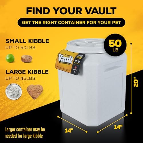 Vittles Vault Airtight Pet Food Storage Container + Scoop, Fits Up to 50lbs