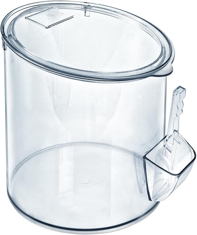Azar Displays 400421 Clear Acrylic Candy Bin with Scooper – 2.5 Gallon (9.47L) Commercial Grade Bulk Food Storage Container, Large Airtight Snack Bin for Candy, Cereal, Coffee, Retail & Kitchen Use