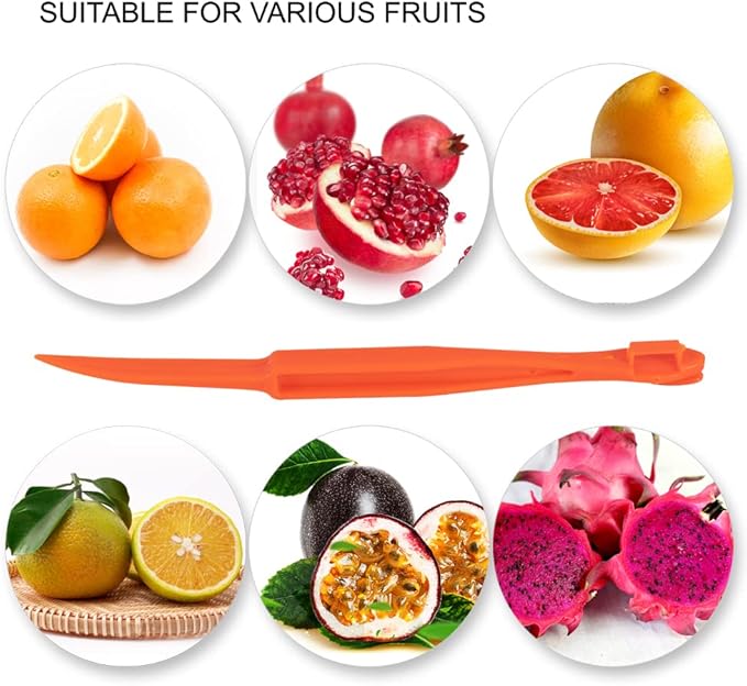 Premium Plastic Orange Peeler Lemon Citrus Peel Cutter Vegetable Slicer Fruit Tools (Long Handle Type Orange 2 Pack;Mouse Type random color 1 Pack)