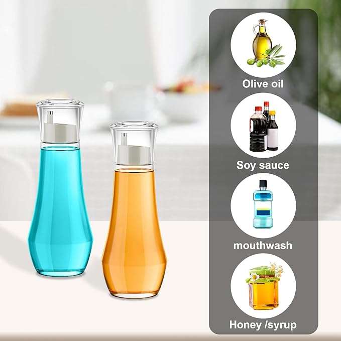 Diamond Oil and Vinegar Dispenser for kitchen,Olive Oil Dispenser Bottle,Elegant Glass Cooking Oil Dispenser,Dispenser Bottle of 10 OZ