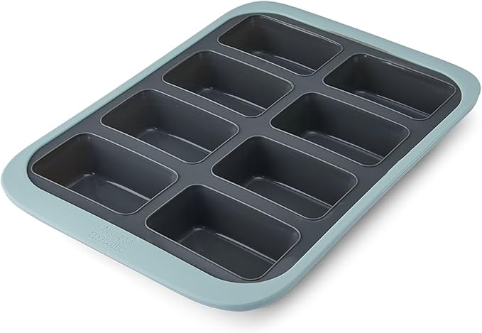 Chicago Metallic 8-Cup Silicone Loaf Pan, 9x5 -Inch Nonstick Bakeware with Wire-Reinforced Rim, BPA-Free Food-Grade Silicone, Oven Safe to 428°F, Dishwasher Safe, Easy Bread Release