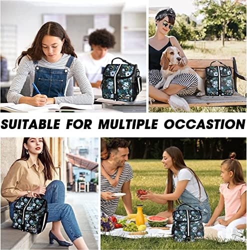 VLM Lunch Box for Women, Insulated Lunch Bag Women, Cute Floral Lunch Tote