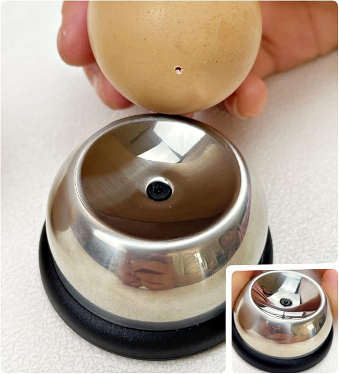 Stainless Steel Egg Piercer for Raw Eggs, Jawbush Heavy Duty Egg Poker with Sturdy Base and Sharp Pin to Get Good Hard Boiled Eggs, Anti-rust Easy Egg Peeler Kitchen Gadget