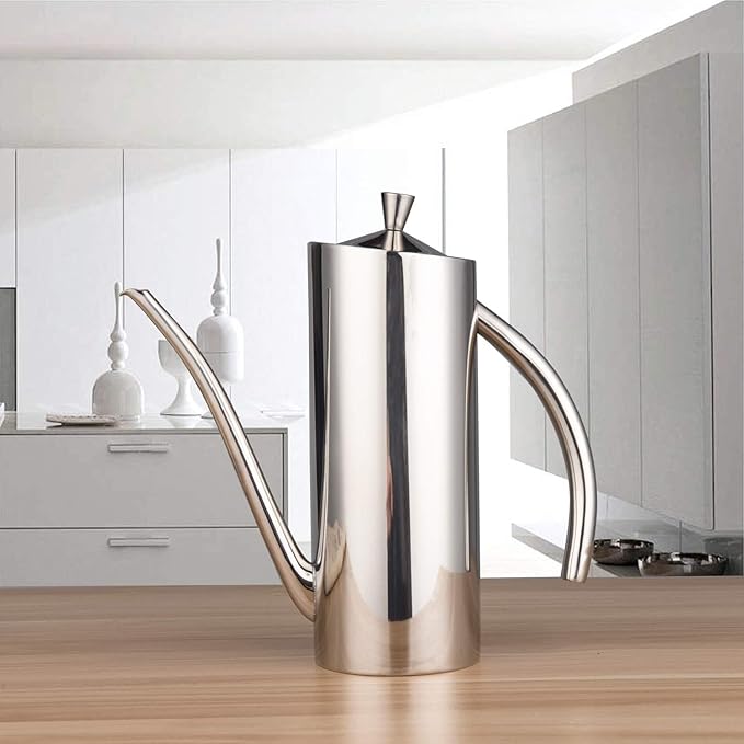 IMEEA Olive Oil Dispenser SUS304 Stainless Steel Cooking Kitchen No Drip Oil Can Vinegar Container, 24oz/700ml