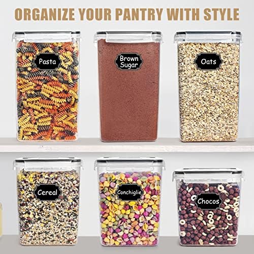 Wildone Flour Sugar Storage Containers 6.5L, 4 PCS, Black