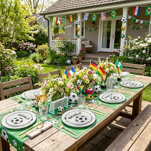I00000 20 White Plastic Soccer Plates, Disposable Plates for Soccer Party