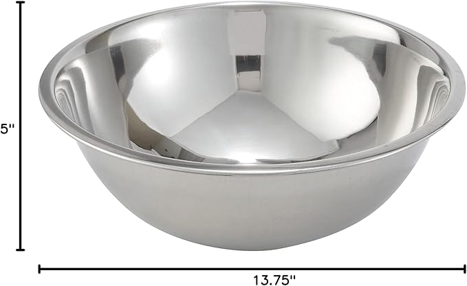 Winco 8 Quart Stainless Steel Mixing Bowl for Commercial Use