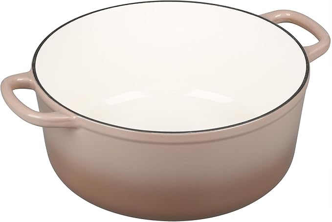 Enameled Cast Iron Dutch Oven Pot With Lid, 5.5 Quart, for Bread Baking, Cooking, Mocha