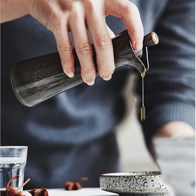 Small Ceramic Olive Oil Dispenser Bottle for Storage Of Oil, Vinegar, Soy Sauce, 120ml / 4oz