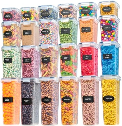 Oizeir Airtight Food Storage Containers with Lids 24-Pack, Pantry Kitchen