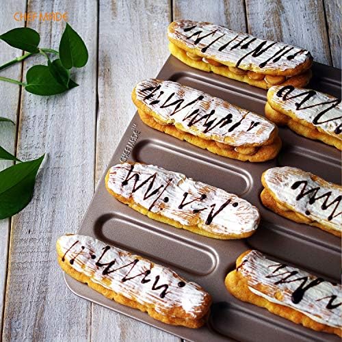CHEFMADE Eclair 14 Cavity Non-Stick Mini Cookie Biscuits for Baking in the Oven (Champagne Gold)