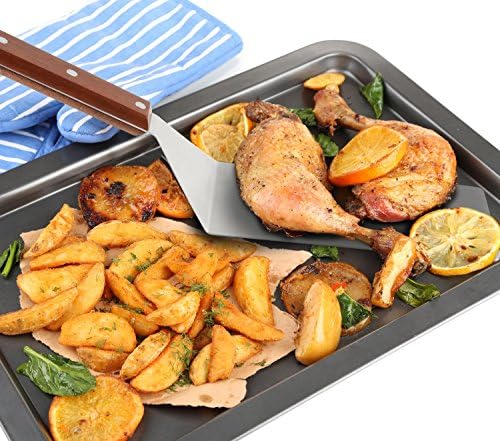 8β Extra-Large Sturdy Stainless Steel Spatula Hamburger Turner with Strong Wooden Handle β Professional Commercial Food Flipper Scraper for Grilling Cooking, Baking for Your Flat Top Restaurants