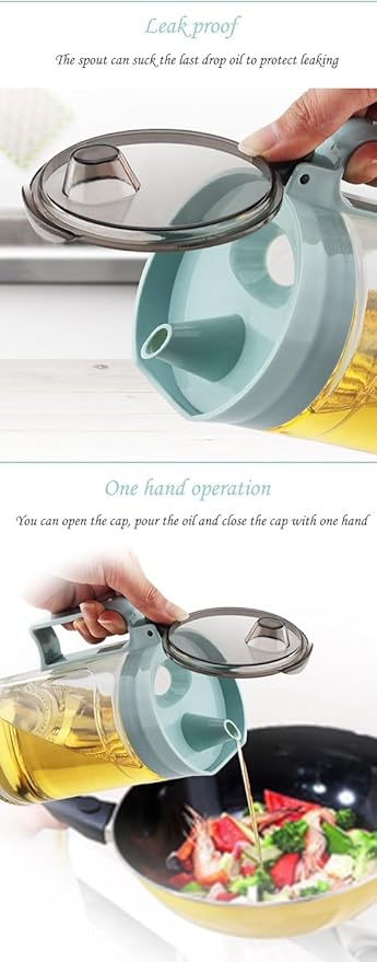 TENTA KITCHEN Olive Oil Vinegar Syrups Bottle Dispenser Cruet - 550ml(18.6 Oz) Oil Bottle Glass With No Drip Plastic Bottle Spout And Protective Cap (Beige 1PC)