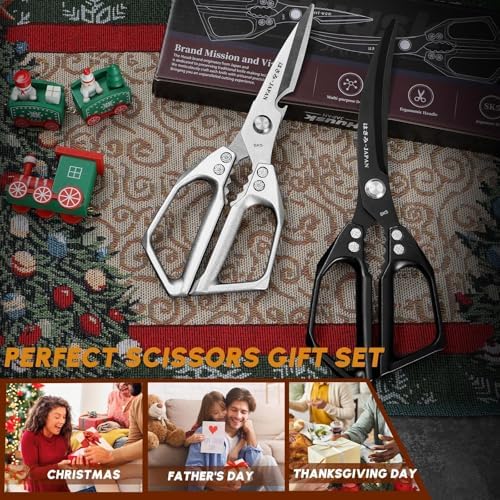 Huusk Kitchen Scissors for Food, Heavy Duty Kitchen Shears Set all Purpose