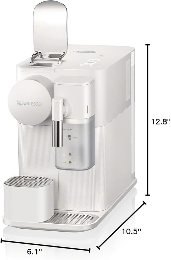 Nespresso Lattissima One Original Espresso Machine with Milk Frother by De'Longhi, Silky White
