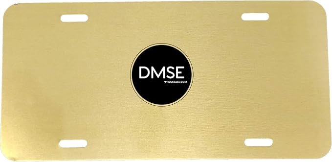 DMSE Blank License Plate, 0.025 Thickness/0.5mm - US/Canada Size 12x6, Aluminium Vanity License Plate for Design Work, Custom Car Tag (Gold Metallic)