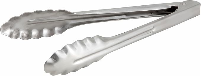 Winco Coiled Spring Extra Heavyweight Stainless Steel Utility Tong, 9-Inch