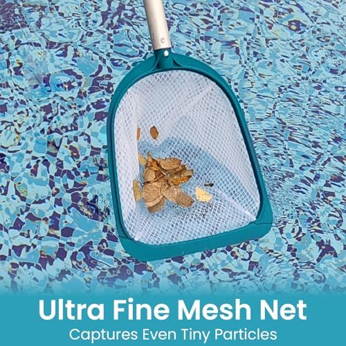 POOLWHALE Pool Spa Leaf Skimmer Net - Ultra Fine Mesh Diamond Netting with 5" Deep Bag for Above Ground Pools, Ponds, Hot Tubs, Spas and Fountains Removing Leaves & Debris(No Pole)