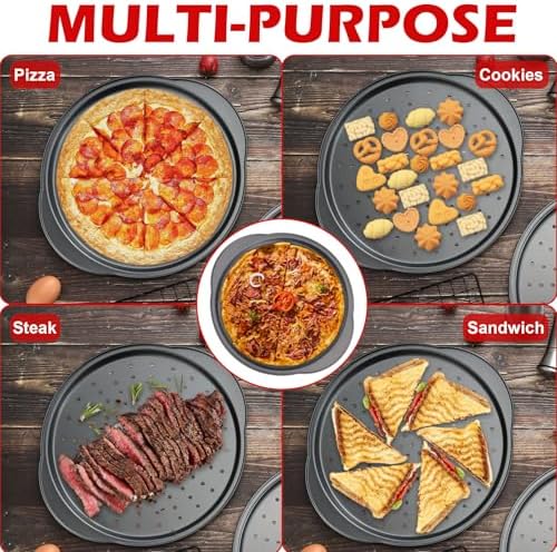 13" Round Pizza Pan for Oven, 2 Pack