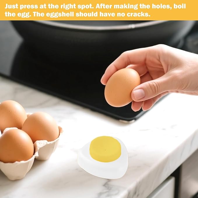 4 Pcs Egg Piercer,Egg Poker,Egg Peeler With Magnetic Base And Safety Lock,Egg Piercer For Hard Boiled Eggs With Stainless Steel Punch Needle For Raw Eggs Egg Hole Puncher Practical Kitchen Tools