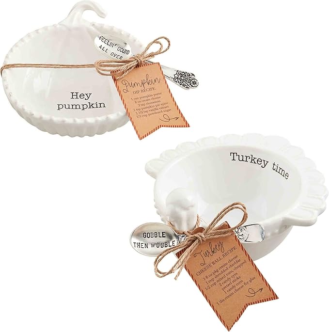Mud Pie Thanksgiving Tidbit Set, Pumpkin, 4 3/4" x 4 1/2"