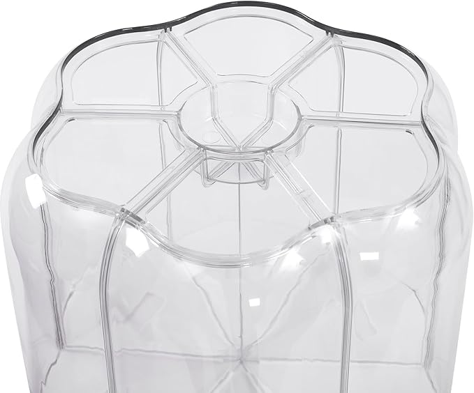 Rice Dispenser, 6 Grid 360° Rotating Rice Container Cereal Dispenser with Lid, Grain Storage Organizer Holder for Kitchen Countertop Dry Food, White, 12.5kg/28lbs