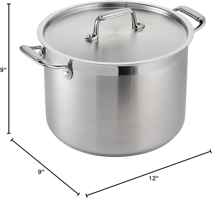 Tramontina Gourmet Stainless Steel 8-Quart Stock Pot with Lid