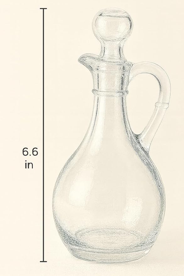 980R Presence Cruet With Stopper Oil Dispenser Oil Pitcher, Glass Olive Oil Dispenser Bottle with Stopper — 10oz / 300ml Durable Cruet for Olive Oil & Vinegar — Airtight Seal