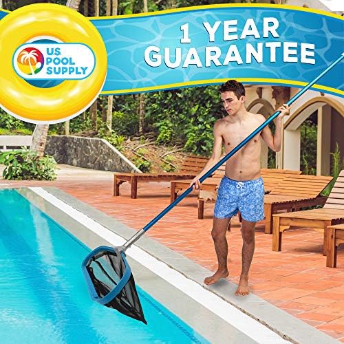 U.S. Pool Supply Pool Skimmer Net - Heavy Duty 19" Pool Net Skimmer Rake