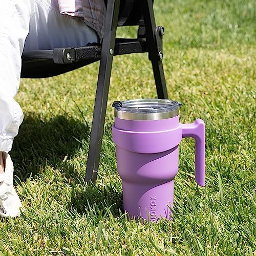 BJPKPK 20 oz Tumbler with Handle & Straw, Insulated Stainless Steel Mug