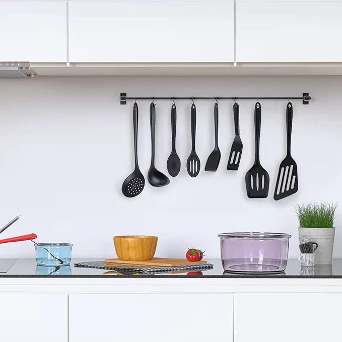 12" Silicone Ladle Spoon Set of 2, Long handle soup spoons Seamless & Nonstick, Heat resistant 600 °F Kitchen Soup Ladles for Cooking.