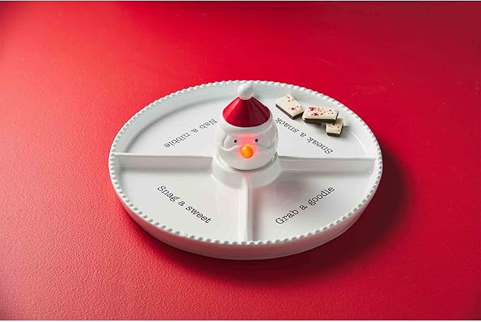 Mud Pie Circa Divided Tray, White, 12 1/4" dia | Base for Interchangable Platter Inserts