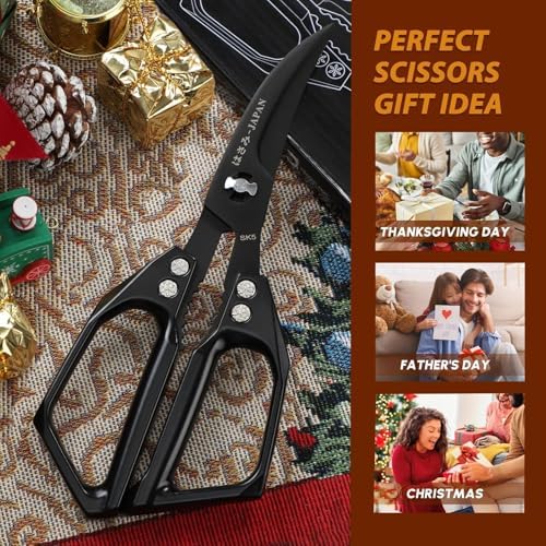 Huusk Kitchen Scissors for Food - Multifunction Kitchen Shears All Purpose