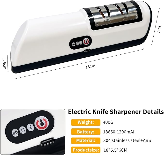 Electric Knife Sharpener, Professional 2 Stage Kitchen Knife Sharpener for Quick Sharpening & Polishing, Automatic Knife Sharpening for Straight/Serrated/Kitchen Knives, Scissors(Black)