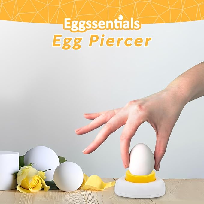 Eggssentials Egg Piercer to Cook Hard Boiled Eggs - Sturdy Base and Sharp Pin to Pierce Raw Eggs.