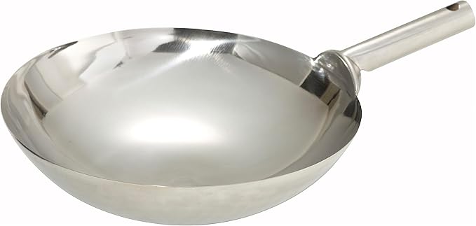 Winco 14" S/S Wok, Welded Joint