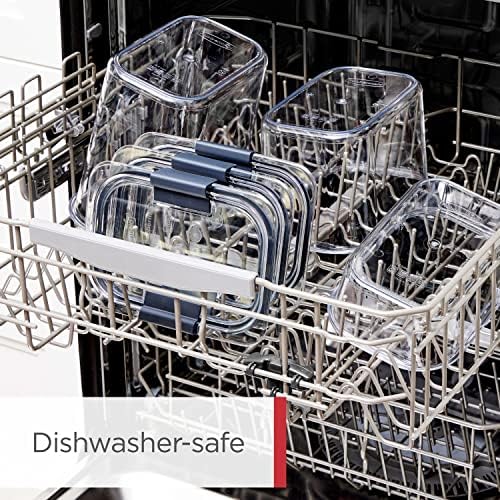 Rubbermaid Brilliance 14-Piece Food Storage Container Set with Scoops Airtight BPA-Free for Kitchen and Pantry Organization