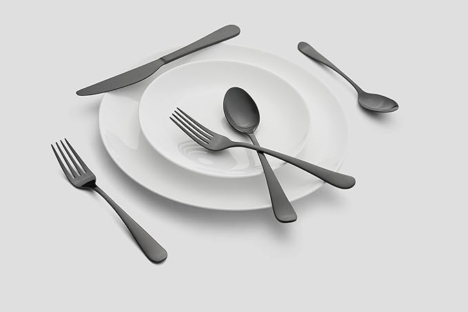 Cambridge Silversmiths Rhiannon Black Satin 20-Piece Flatware Set, Service for 4
