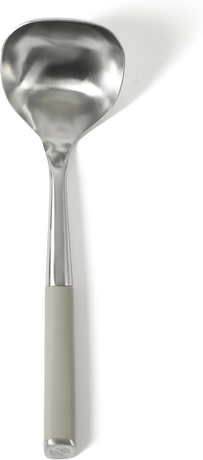 Calphalon Edge Stainless Steel Ladle w/Thermoplatic Rubber- Taupe