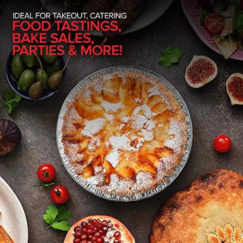 Stock Your Home 9 Inch Aluminum Tart Pie Pans (30 Count) - Disposable & Recyclable Large Pie Pan - Foil Pie Tin for Bakeries, Cafes, Restaurants - Durable Large Foil Pans for Pies, Fruit Tarts, Quiche