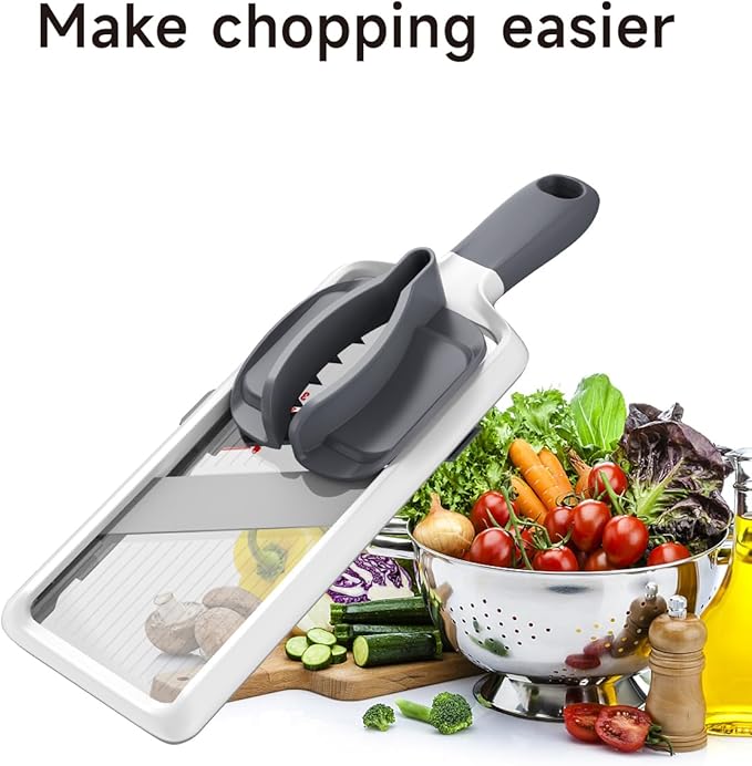 Safety Hand Guard for Mandoline Slicers β Ergonomic, Non-Slip Grip, Durable for Smooth and Safe Slicing of Fruits & Vegetables (Gray)