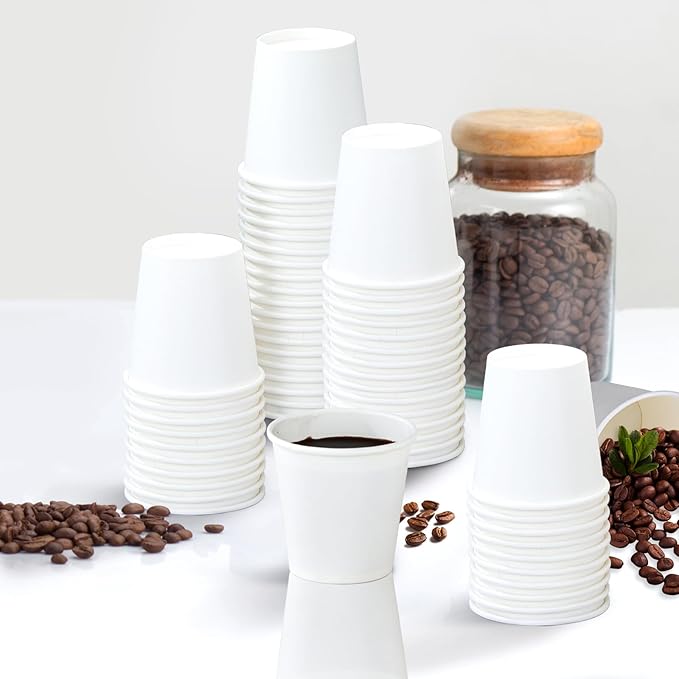100 Pack 3 oz Paper Cups, Disposable Bathroom Cups, Small Mouthwash Cups, Mini Paper Cups for Bathroom, White 100Pack