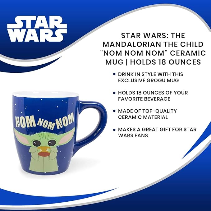 Silver Buffalo Star Wars The Mandalorian Child Nom Jumbo Curved Ceramic Mug, 25-Ounces, 1 Count (Pack of 1)